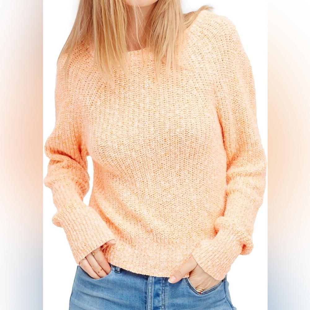 NWT Free People Electric City Pullover Sweater in Tangerine Women's XS $98